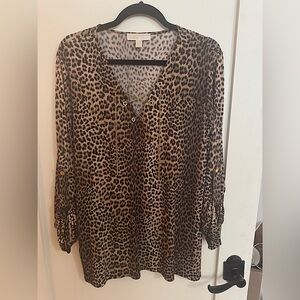 Michael Kors Animal Print Top, size XL